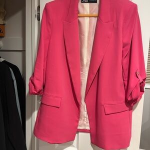 Zara Women's Vibrant Pink Blazer